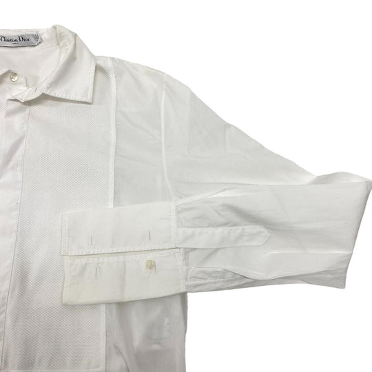 Christian Dior Long sleeve shirt 841B05A3356 cotton white I40 Bee embroidery mens 36 Used Authentic