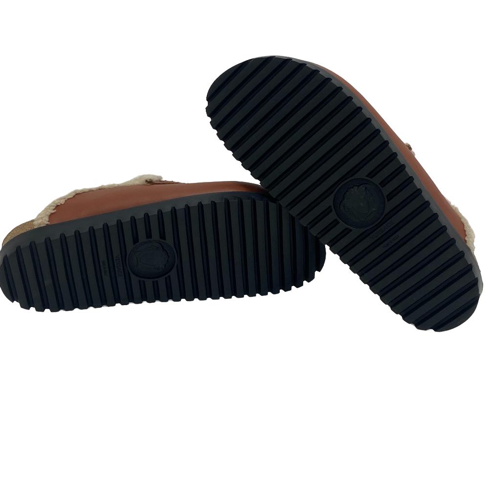 VERSACE Mule leather Brown Slide sandals Medusa mens 44 Used Authentic