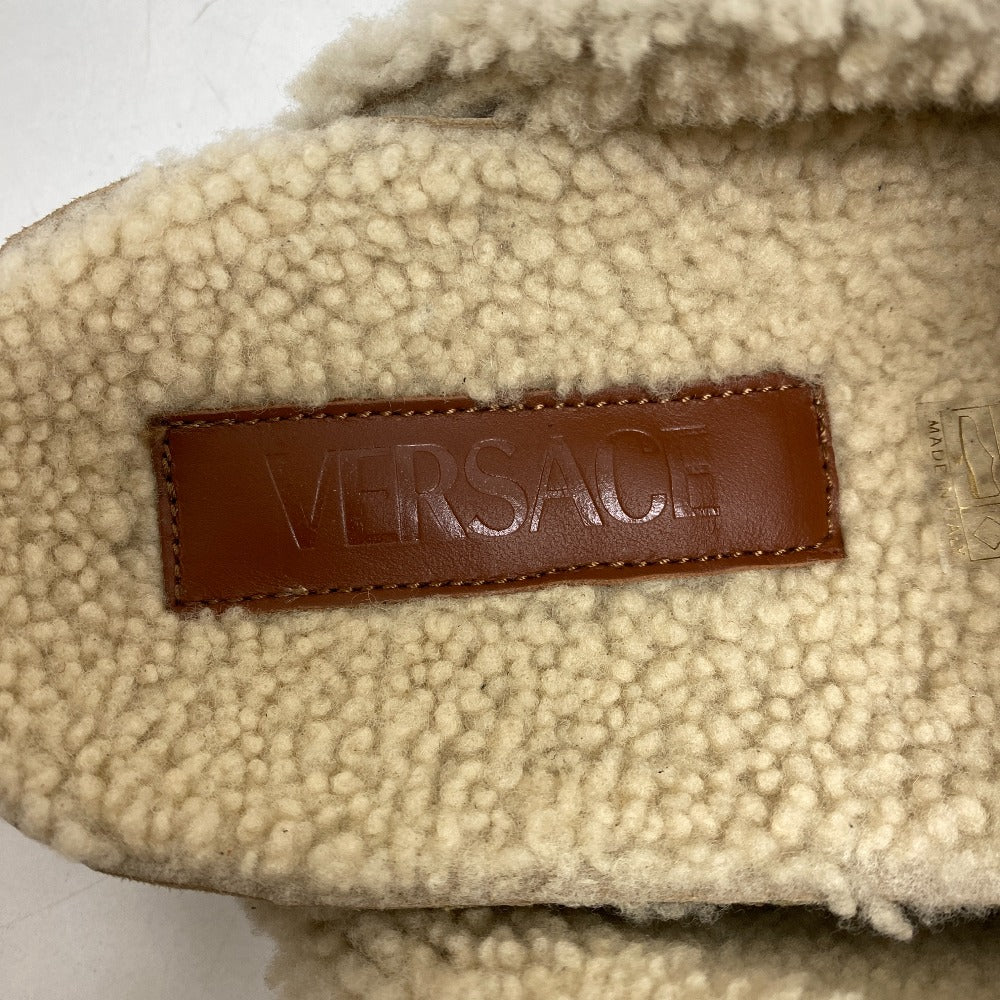 VERSACE Mule leather Brown Slide sandals Medusa mens 44 Used Authentic
