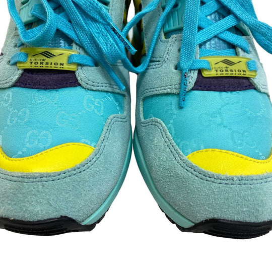 GUCCI sneakers 722212 ZX8000 Suede, Canvas Light blue TORSION 36 1/2