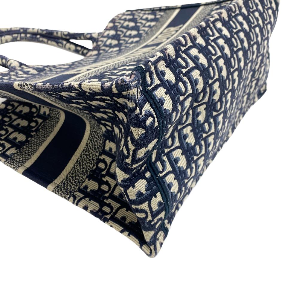 Christian Dior Tote Bag canvas Navy Small Book tote Women Used Authentic
