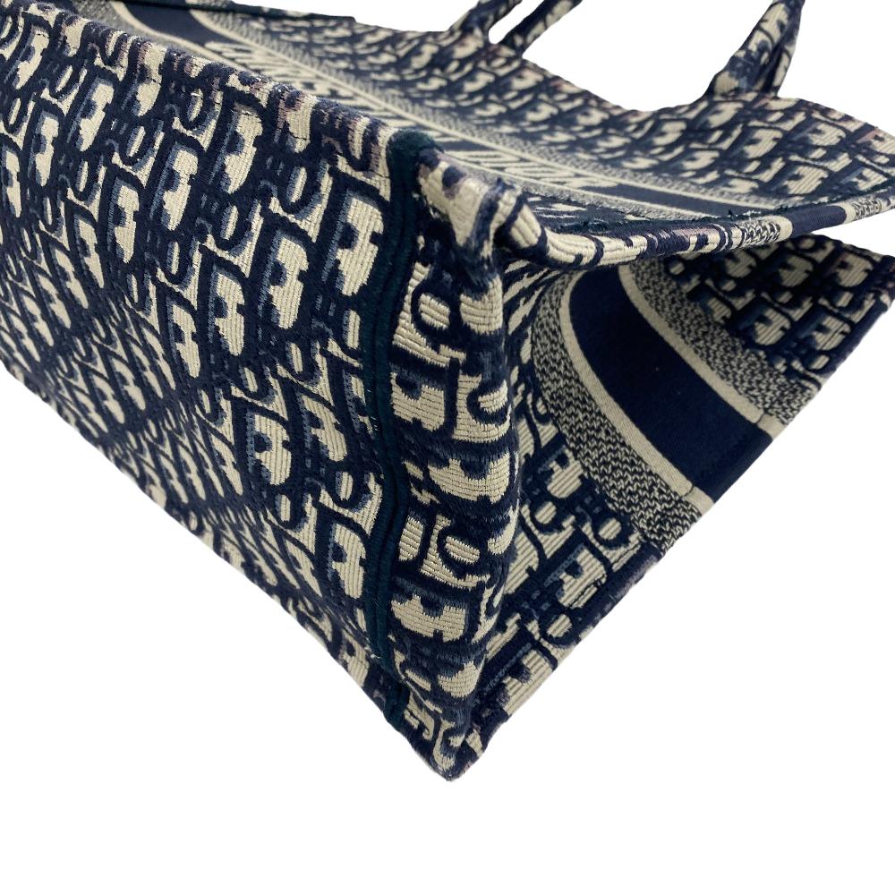 Christian Dior Tote Bag canvas Navy Small Book tote Women Used Authentic