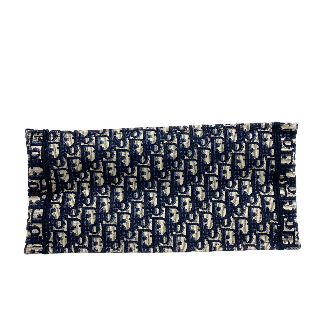 Christian Dior Tote Bag canvas Navy Small Book tote Women Used Authentic