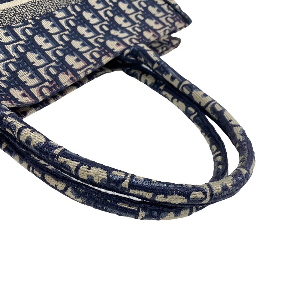 Christian Dior Tote Bag canvas Navy Small Book tote Women Used Authentic