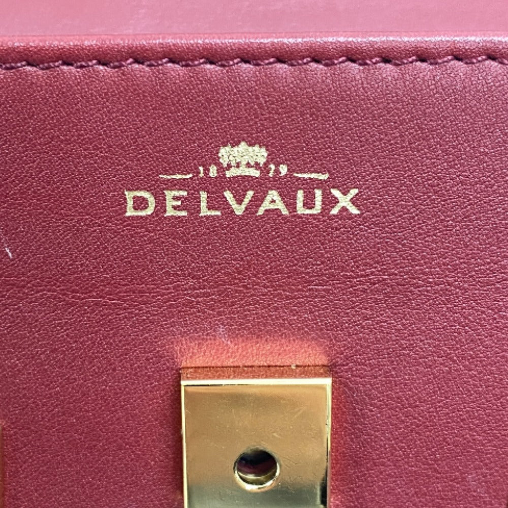 DELVAUX Handbag leather Bordeaux 2WAY Shoulder Bag fur Temperate Small Women Used Authentic
