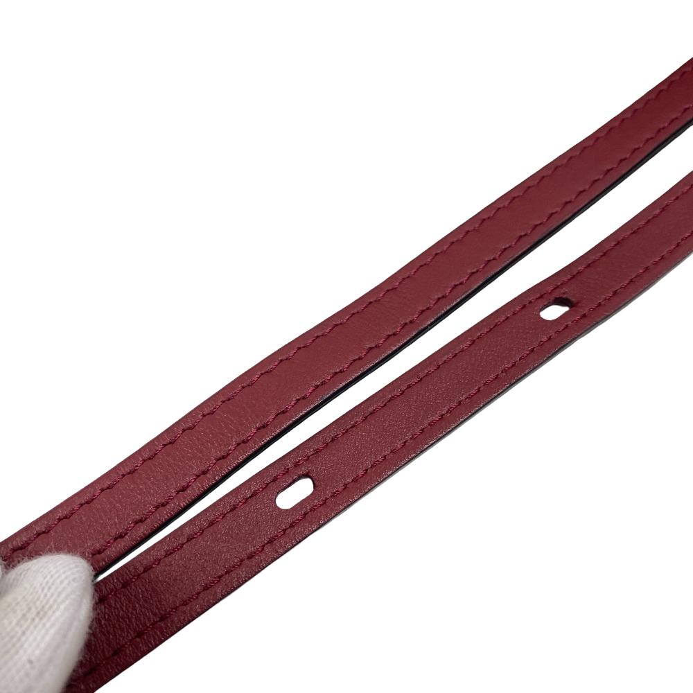 DELVAUX Handbag leather Bordeaux 2WAY Shoulder Bag fur Temperate Small Women Used Authentic