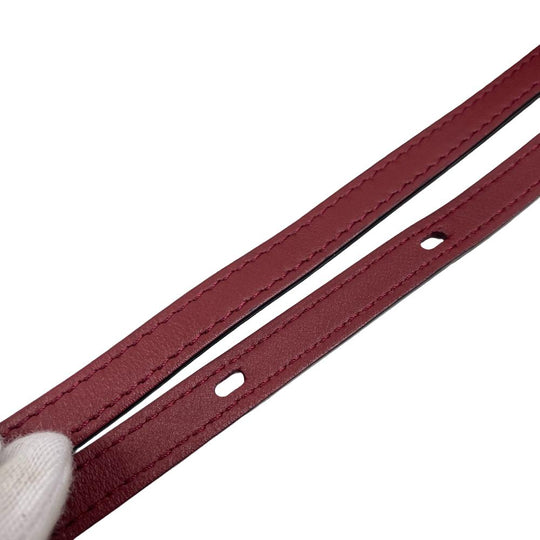 DELVAUX Handbag leather Bordeaux 2WAY Shoulder Bag fur Temperate Small Women Used Authentic