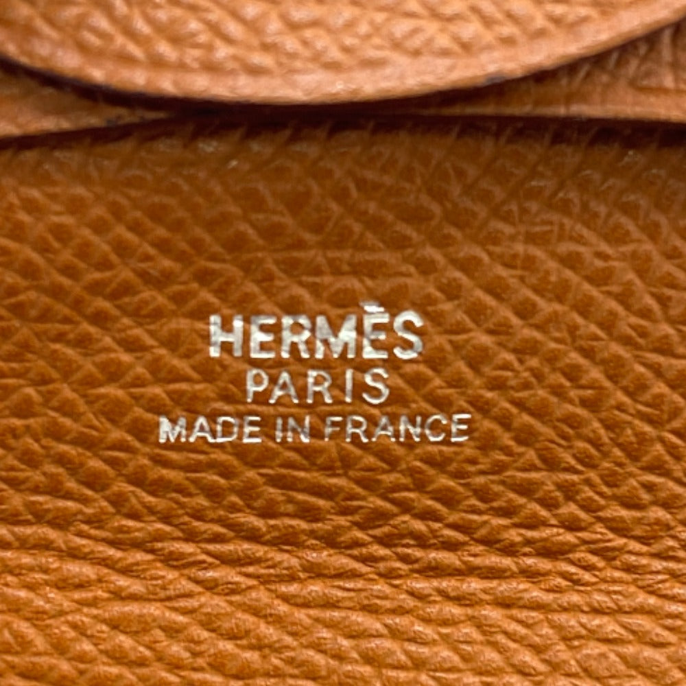 HERMES Coin case Epsom Brown unisex(Unisex) Used Authentic