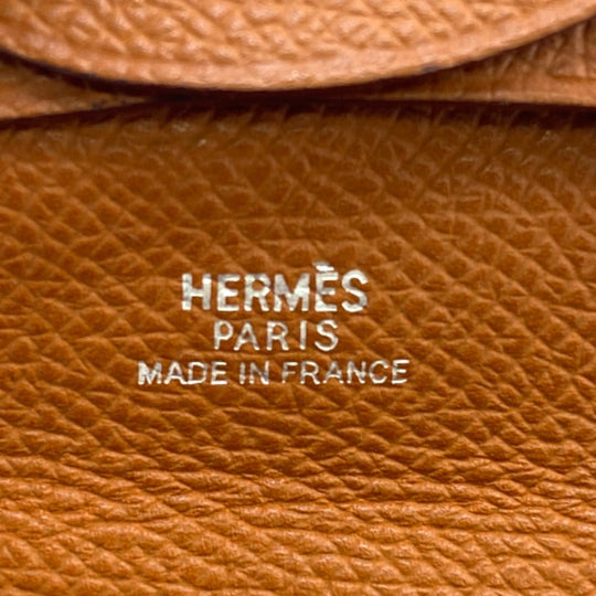 HERMES Coin case Epsom Brown unisex(Unisex) Used Authentic