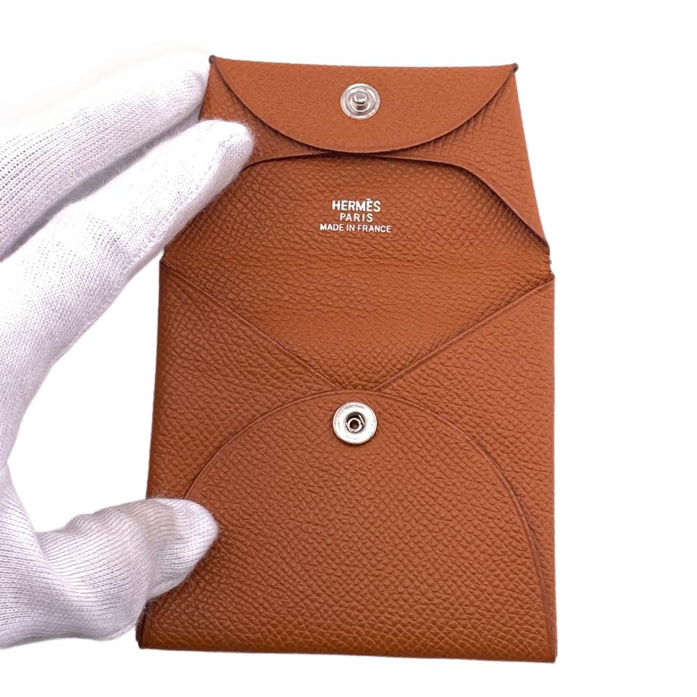 HERMES Coin case Epsom Brown unisex(Unisex) Used Authentic