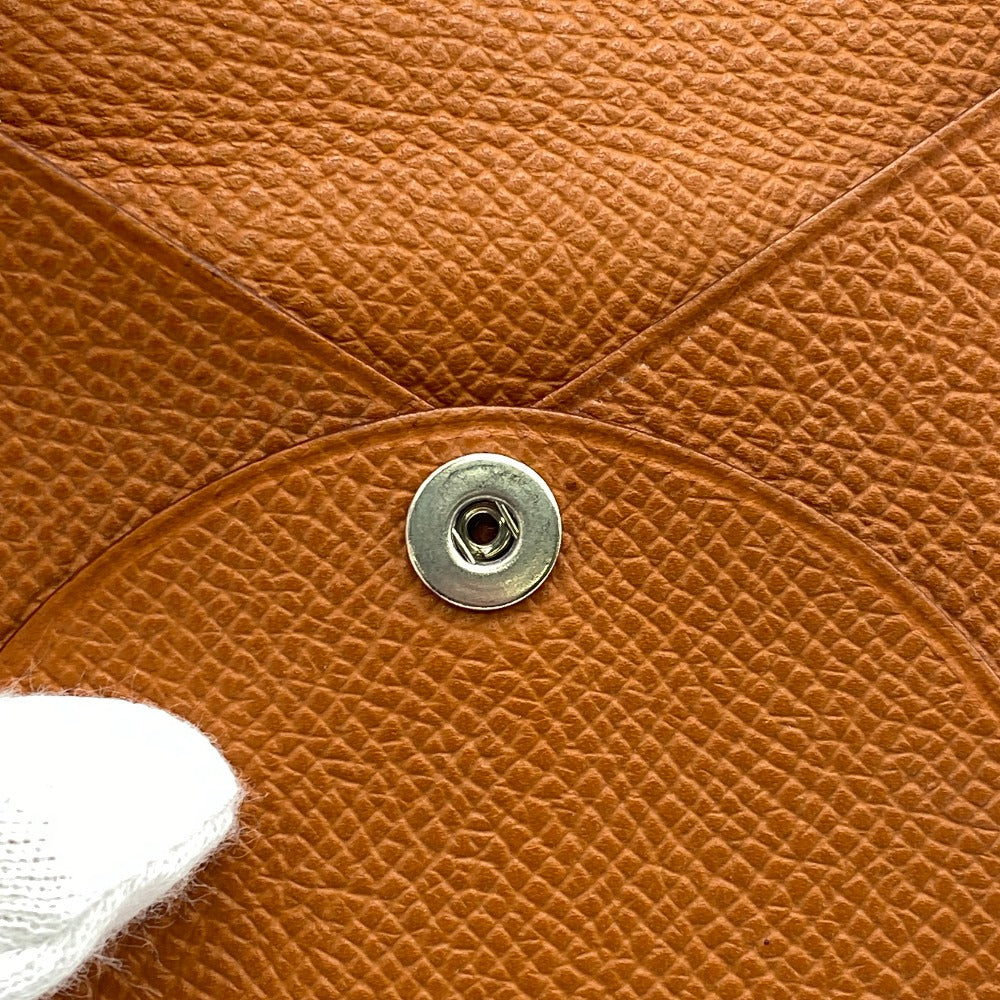 HERMES Coin case Epsom Brown unisex(Unisex) Used Authentic