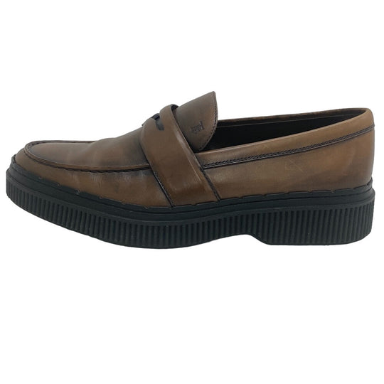 TOD�fS loafers leather Brown Coin loafers mens 8 Used Authentic