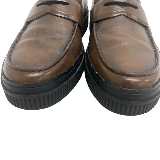 TOD�fS loafers leather Brown Coin loafers mens 8 Used Authentic