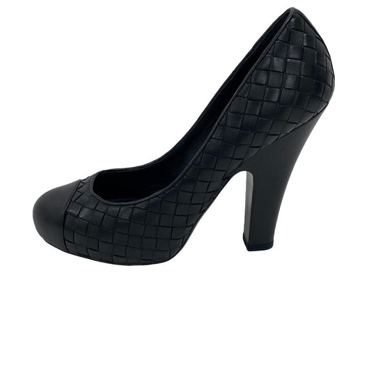 BOTTEGAVENETA pumps leather black 36 INTRECCIATO Women 36 Used Authentic