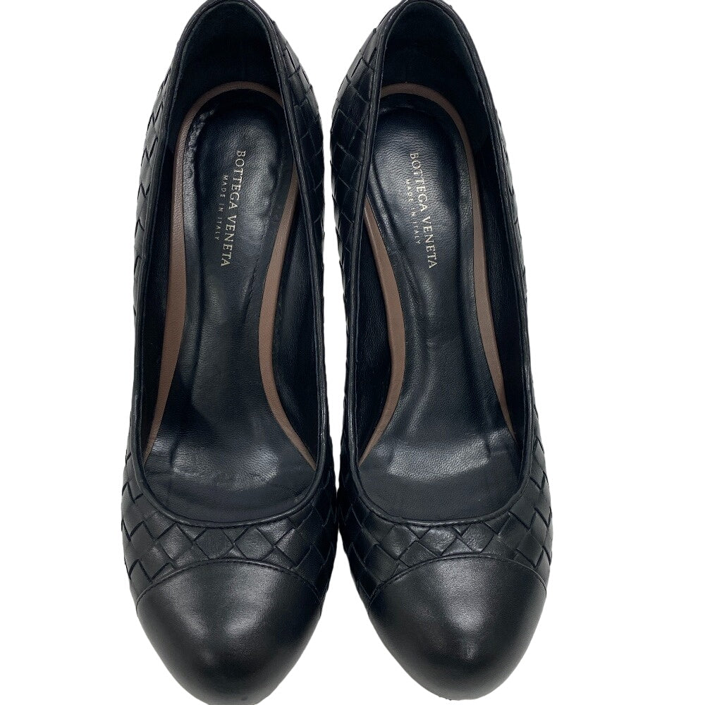 BOTTEGAVENETA pumps leather black 36 INTRECCIATO Women 36 Used Authentic