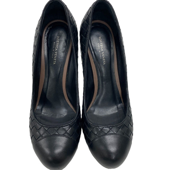 BOTTEGAVENETA pumps leather black 36 INTRECCIATO Women 36 Used Authentic