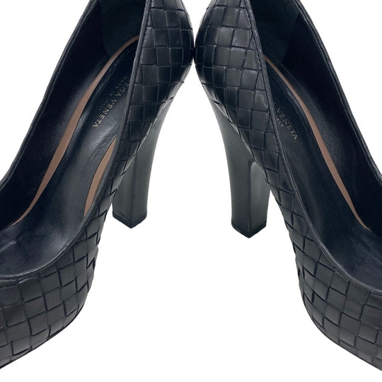 BOTTEGAVENETA pumps leather black 36 INTRECCIATO Women 36 Used Authentic