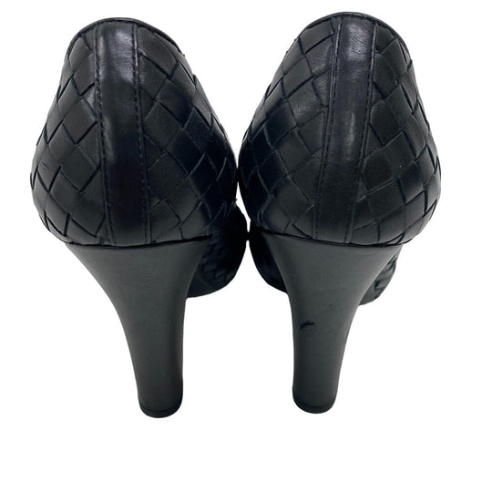 BOTTEGAVENETA pumps leather black 36 INTRECCIATO Women 36 Used Authentic