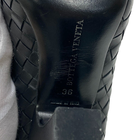 BOTTEGAVENETA pumps leather black 36 INTRECCIATO Women 36 Used Authentic