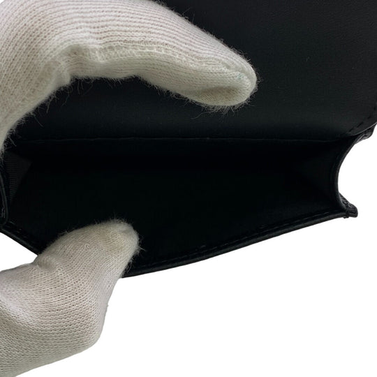 MCM Tri-fold wallet MXSCATC02 leather black Women Used Authentic