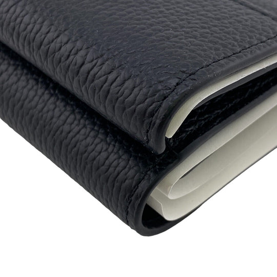 MCM Tri-fold wallet MXSCATC02 leather black Women Used Authentic