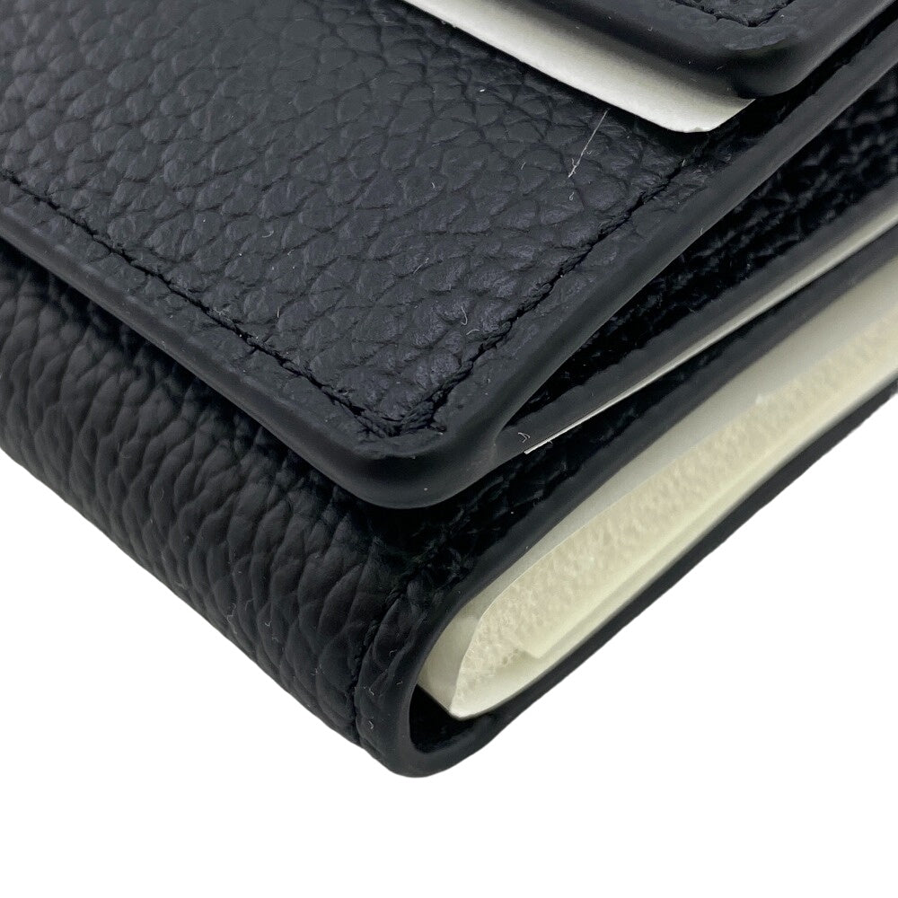 MCM Tri-fold wallet MXSCATC02 leather black Women Used Authentic