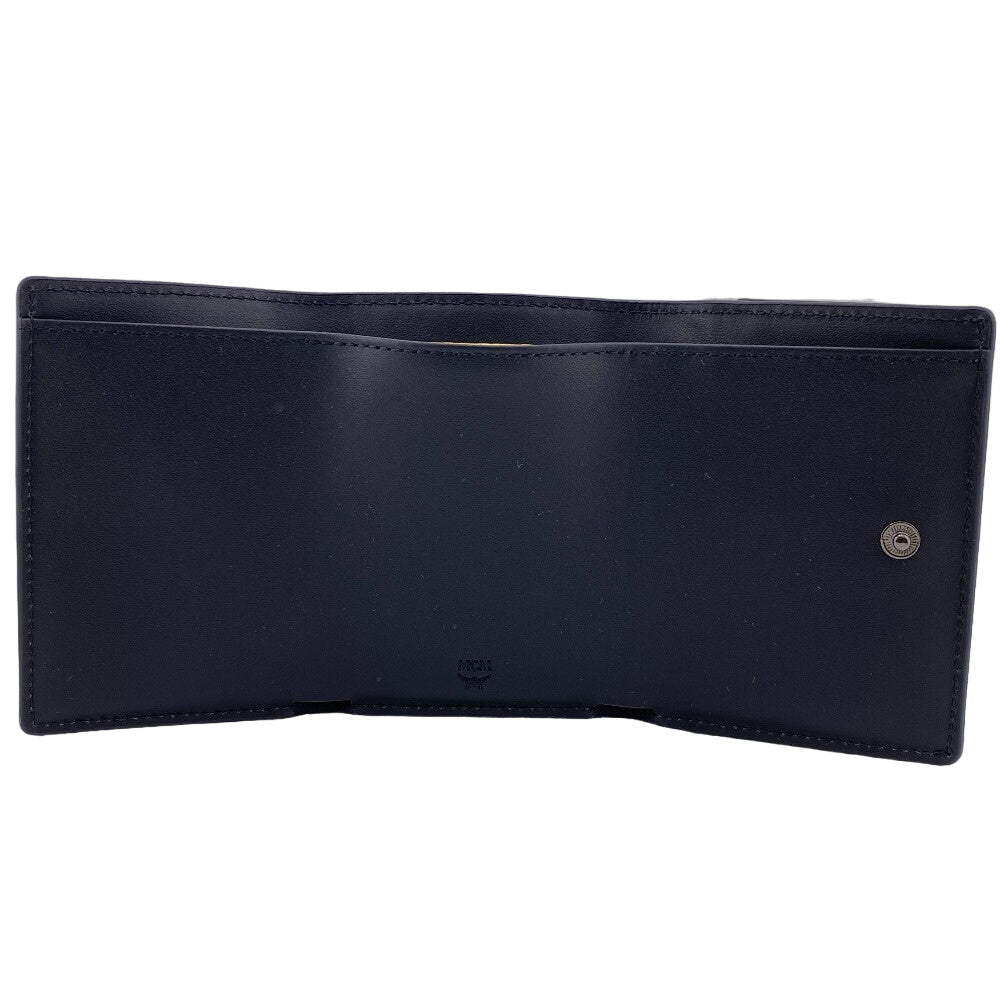 MCM Tri-fold wallet MXSCATC02 leather black Women Used Authentic