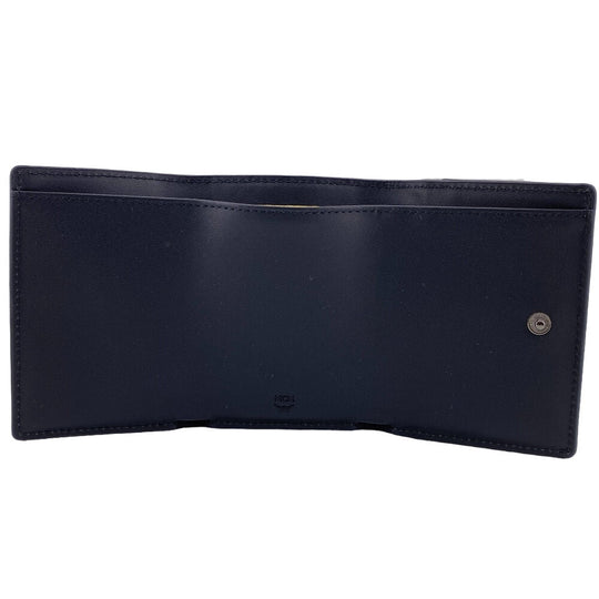 MCM Tri-fold wallet MXSCATC02 leather black Women Used Authentic