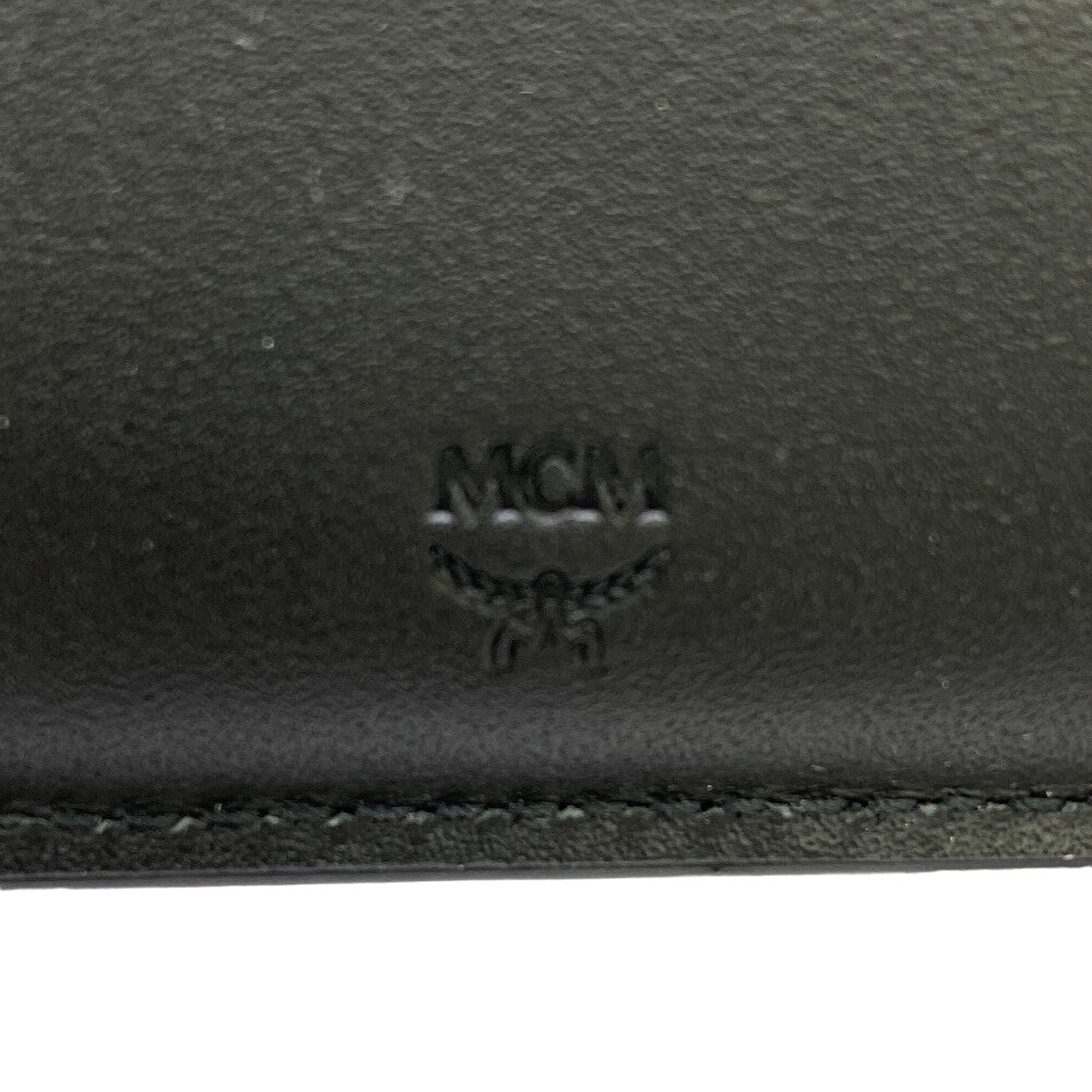 MCM Tri-fold wallet MXSCATC02 leather black Women Used Authentic