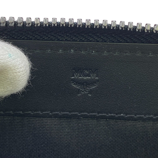 MCM Coin case MXLCATC01 leather black Zip Around Coin Pocket unisex(Unisex) Used Authentic