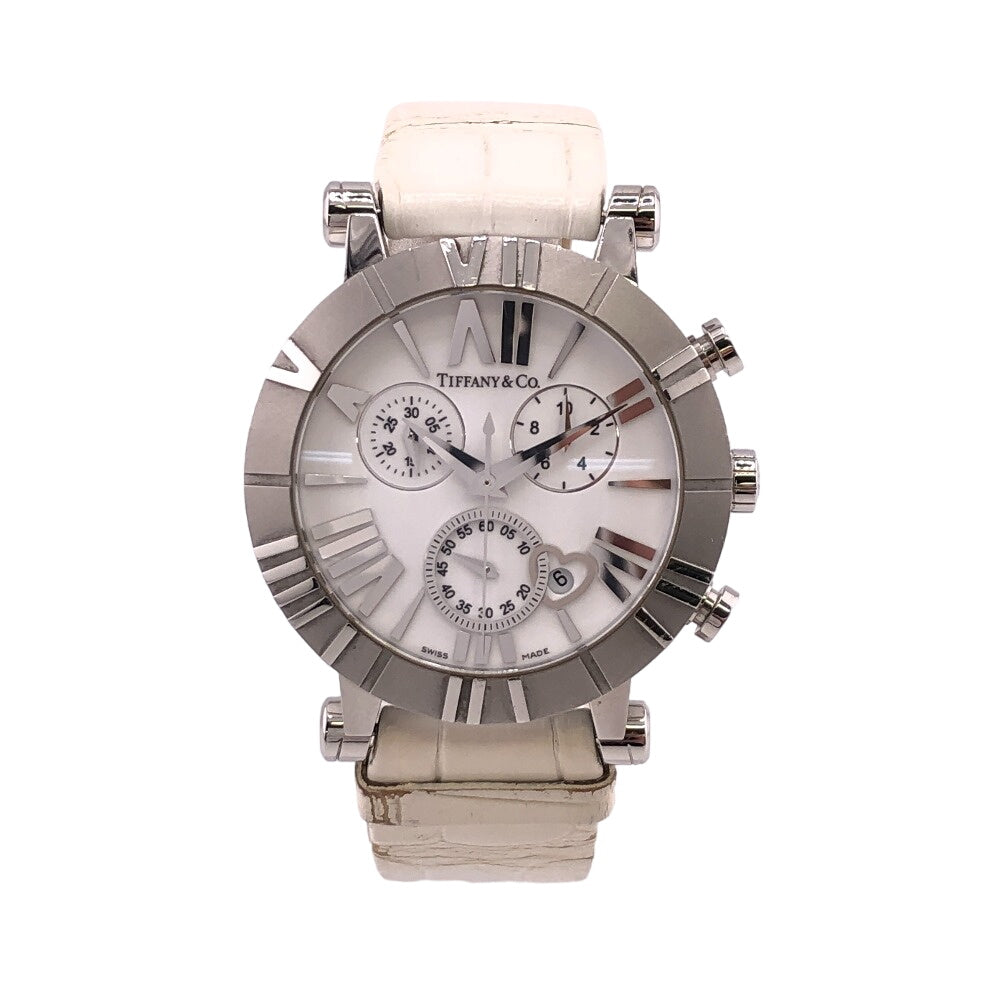 TIFFANY&Co. Watches Stainless Steel Silver Z1301.32.11A20A71A Chronograph Atlas Quartz white dial Women Used Authentic
