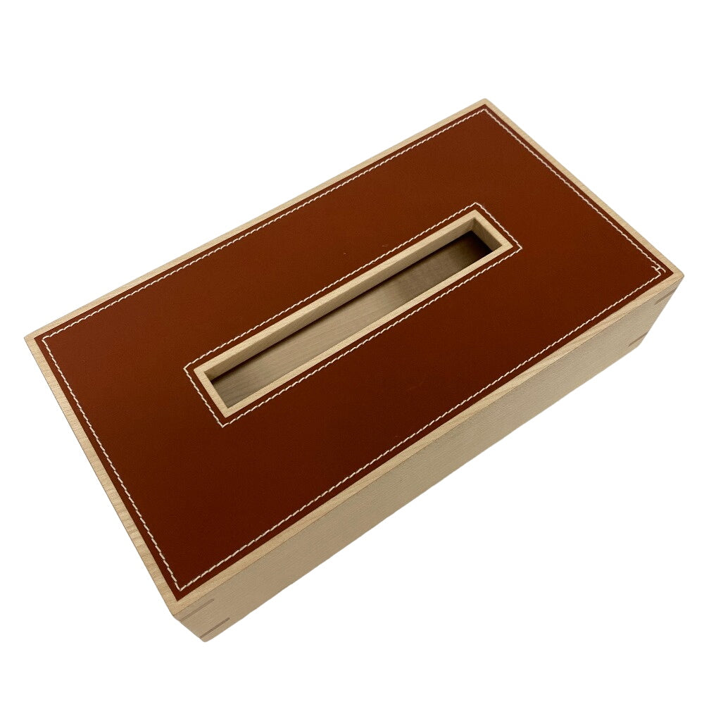 HERMES Interior other Wood Brown Tissue box Playard PM Women(Unisex) Used Authentic