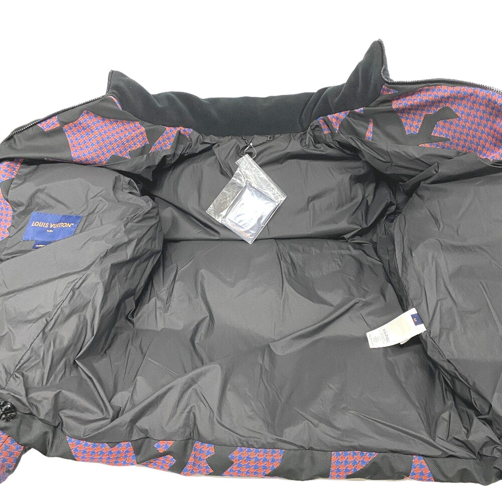 LOUIS VUITTON Down jacket 1AAUTR polyester black 23Stainless Steel Fleece Jacket Outerwear RM231M BIMATERIAL HOODED mens 48 Used Authentic