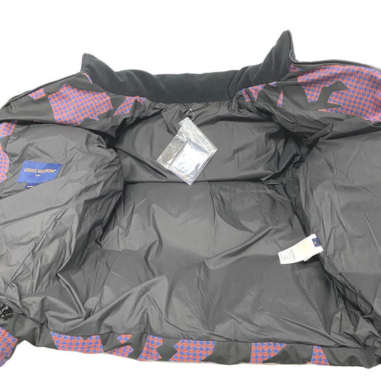 LOUIS VUITTON Down jacket 1AAUTR polyester black 23Stainless Steel Fleece Jacket Outerwear RM231M BIMATERIAL HOODED mens 48 Used Authentic