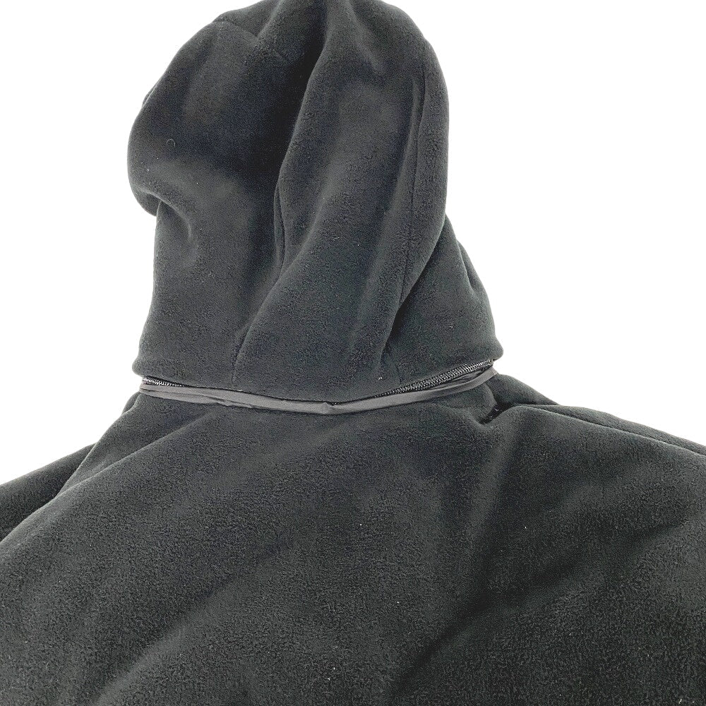 LOUIS VUITTON Down jacket 1AAUTR polyester black 23Stainless Steel Fleece Jacket Outerwear RM231M BIMATERIAL HOODED mens 48 Used Authentic