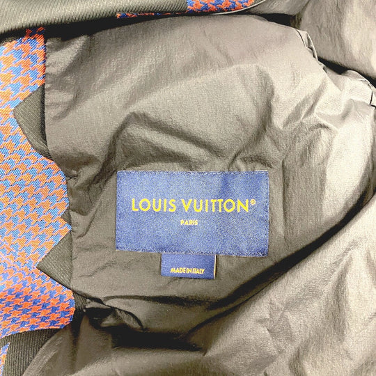 LOUIS VUITTON Down jacket 1AAUTR polyester black 23Stainless Steel Fleece Jacket Outerwear RM231M BIMATERIAL HOODED mens 48 Used Authentic