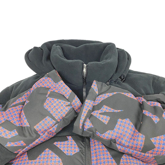 LOUIS VUITTON Down jacket 1AAUTR polyester black 23Stainless Steel Fleece Jacket Outerwear RM231M BIMATERIAL HOODED mens 48 Used Authentic