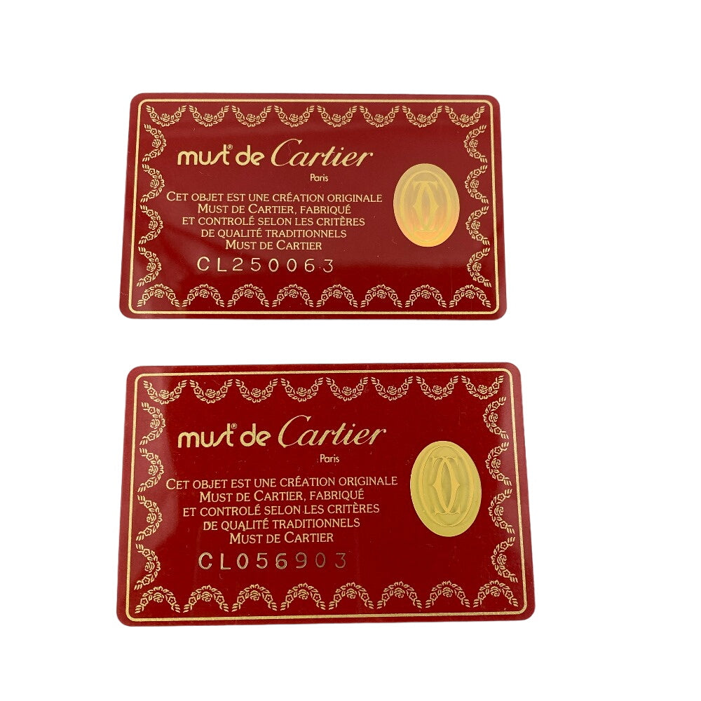 CARTIER Tri-fold wallet leather wine-red unisex(Unisex) Used Authentic