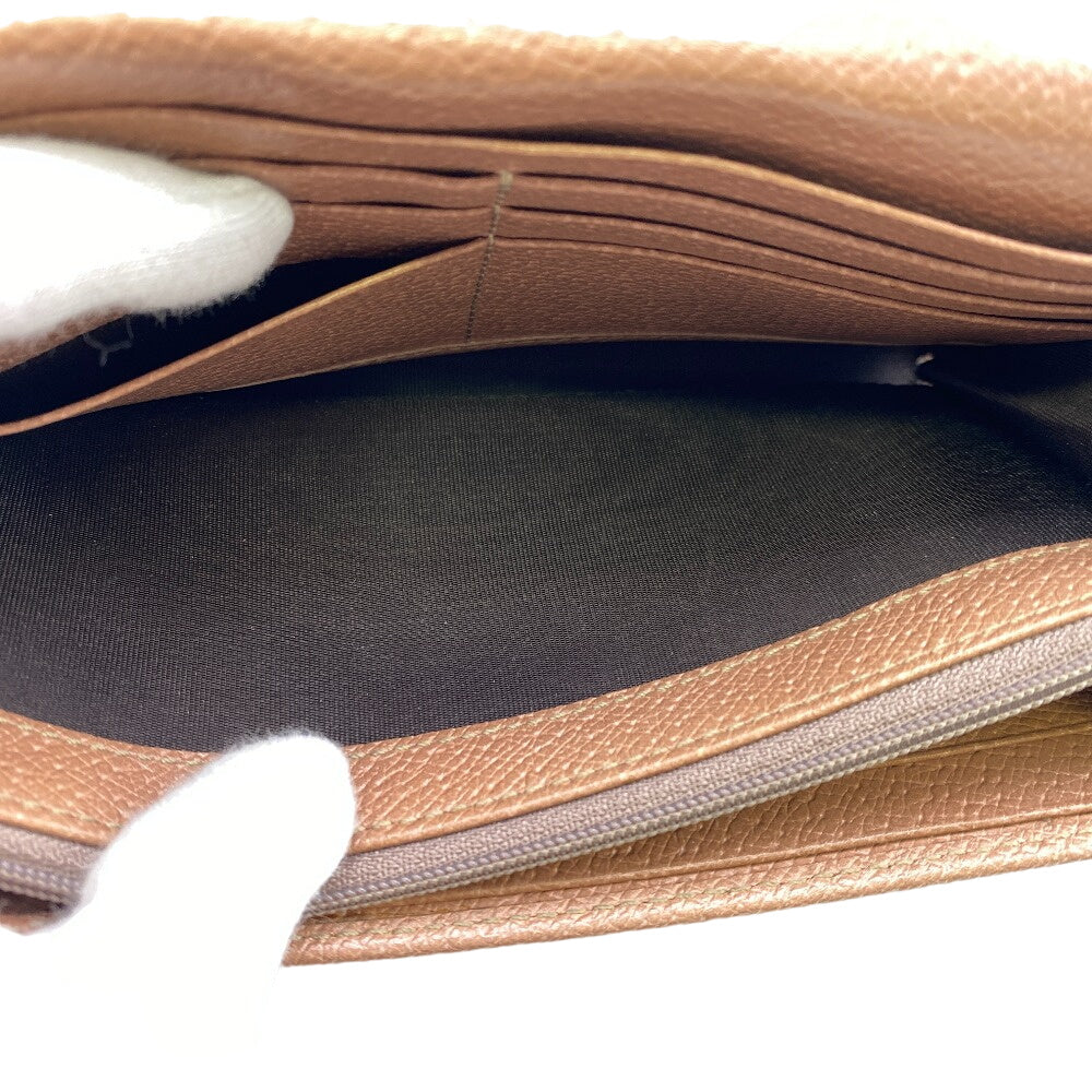 GUCCI Long Wallet Purse 323396 Canvas, Leather beige GG canvas Zippered Coin Pocket Long Wallet Women Used Authentic