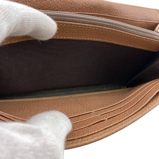 GUCCI Long Wallet Purse 323396 Canvas, Leather beige GG canvas Zippered Coin Pocket Long Wallet Women Used Authentic