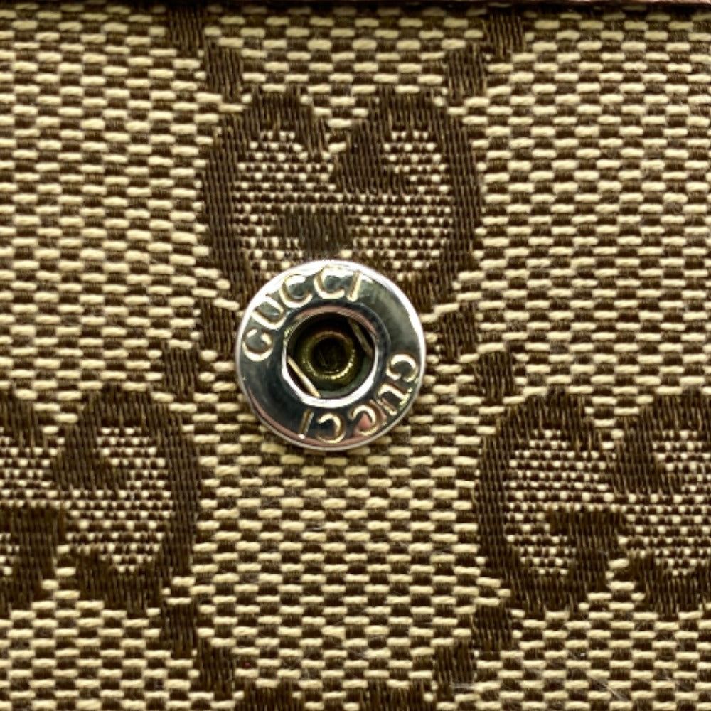 GUCCI Long Wallet Purse 323396 Canvas, Leather beige GG canvas Zippered Coin Pocket Long Wallet Women Used Authentic