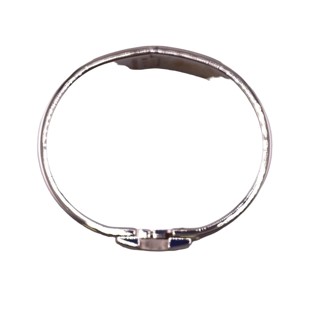 HERMES Bangle Gold Plated purple Click H bangle Fan Bangle Women Used Authentic