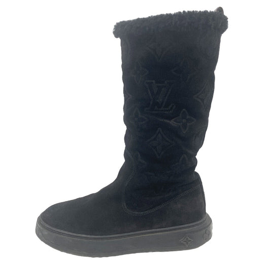 LOUIS VUITTON boots Suede, Mouton black Breezy line 36 1/2