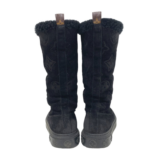 LOUIS VUITTON boots Suede, Mouton black Breezy line 36 1/2