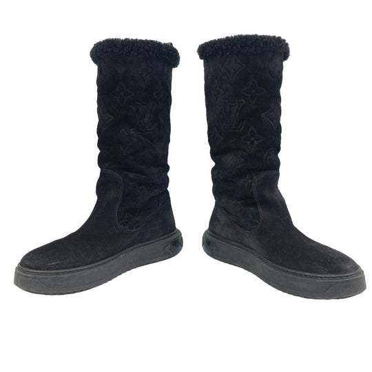LOUIS VUITTON boots Suede, Mouton black Breezy line 36 1/2