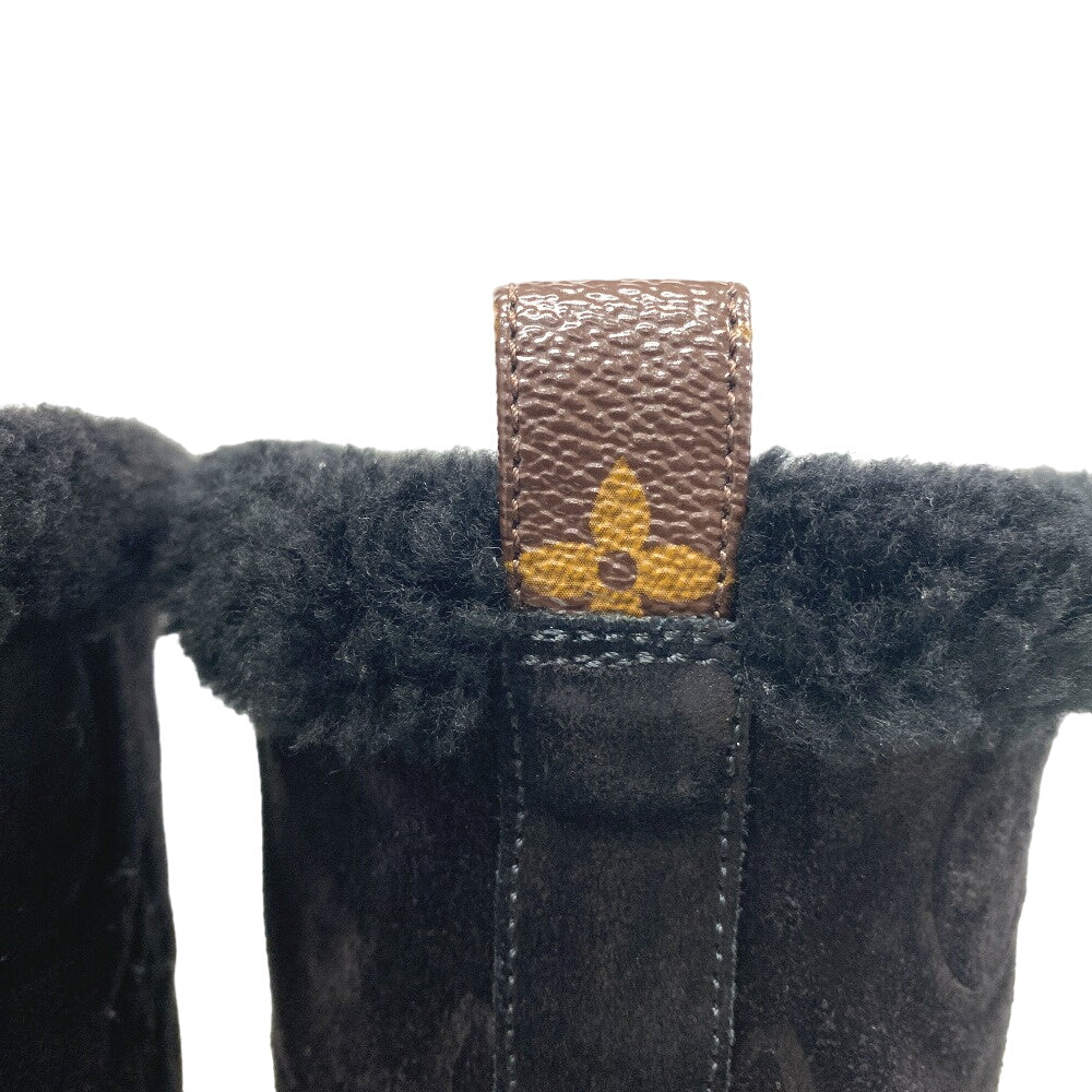 LOUIS VUITTON boots Suede, Mouton black Breezy line 36 1/2