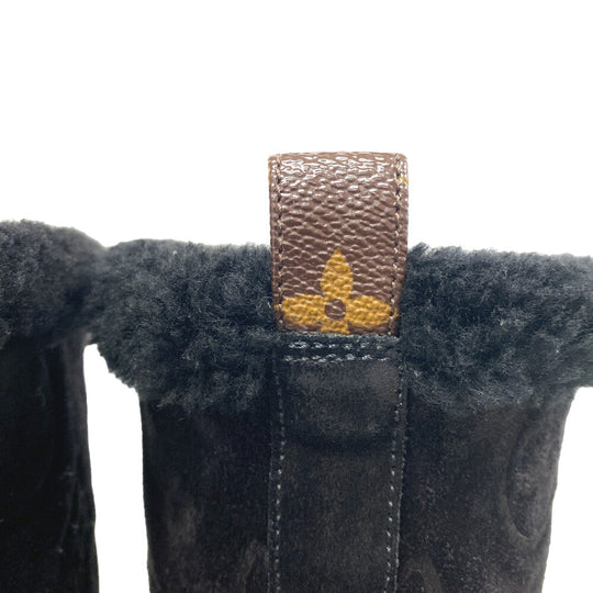 LOUIS VUITTON boots Suede, Mouton black Breezy line 36 1/2