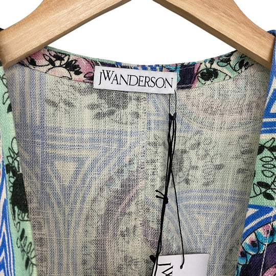 J.W.Anderson. one piece DR0010 linen multicolor Short sleeve Overall handle Women 10 Used Authentic