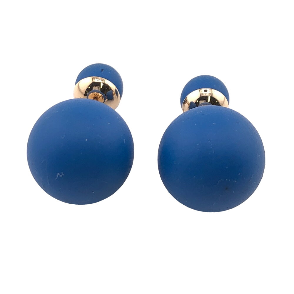 Christian Dior Pierce Gold Plated blue Dior Tribales rubber Tribal Women Used Authentic