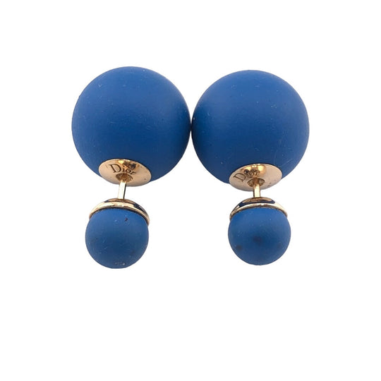 Christian Dior Pierce Gold Plated blue Dior Tribales rubber Tribal Women Used Authentic